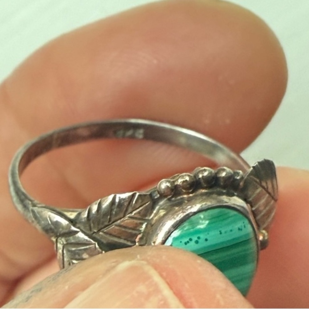 Sterling Malachite Ring - image 4